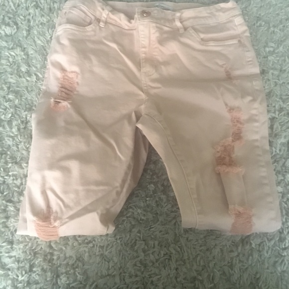 Charlotte Russe Ripped Jeans- Pink - Picture 2 of 3