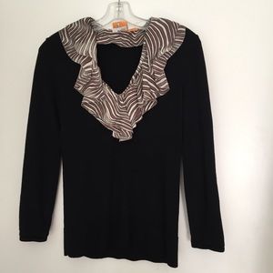 Tory Burch Sweater W/ Removable Silk Collar Sz. S