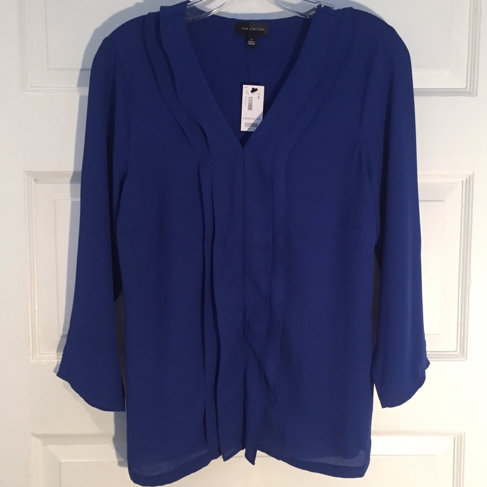 NWT blue ruffle blouse