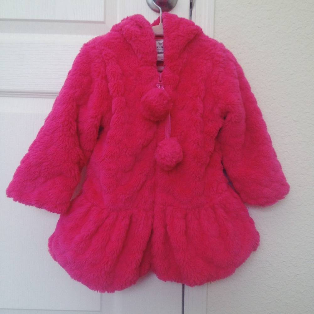 Hooded faux fur swing coat!