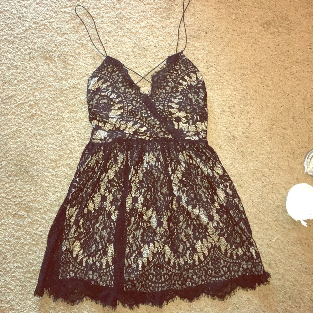 Black and Tan lace dress- WORN ONCE