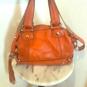 B Makowsky Orange Leather Purse
