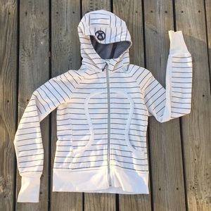 Lululemon Cream Striped Scuba Hoodie Lululemon Cream Striped Scuba Hoodie