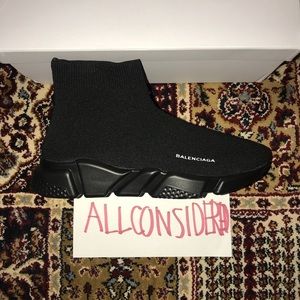 All Black Balenciaga Speed trainer knit Euro 43 M