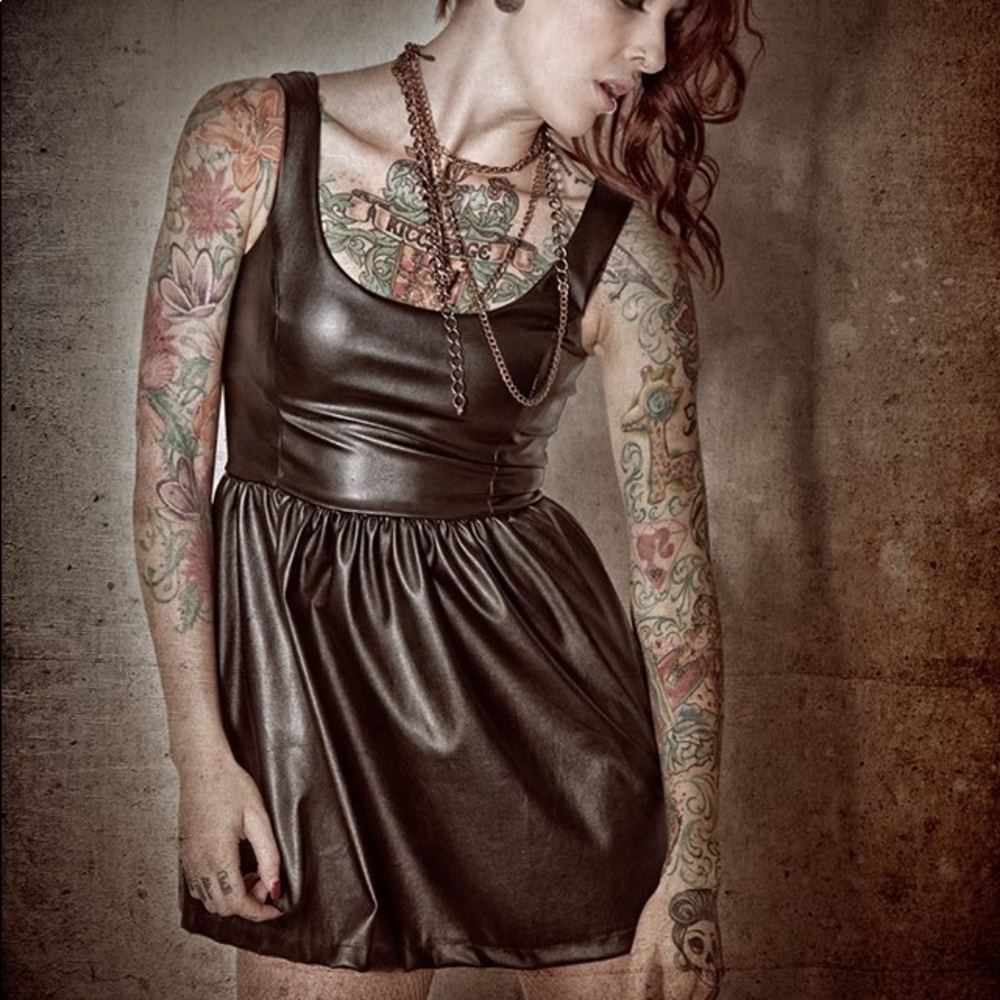 Faux leather dress