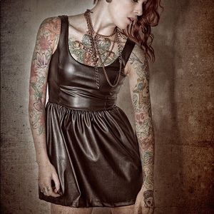 Faux leather dress