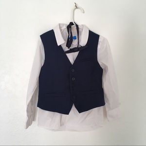 H&M suit pants suit vest white shirt tie 5-6