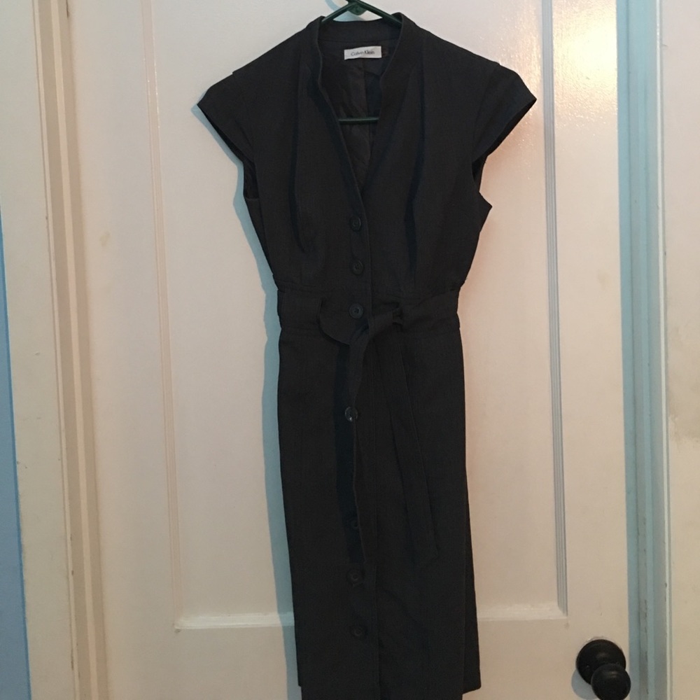 Calvin Klein Cap Sleeved Button Up Dress