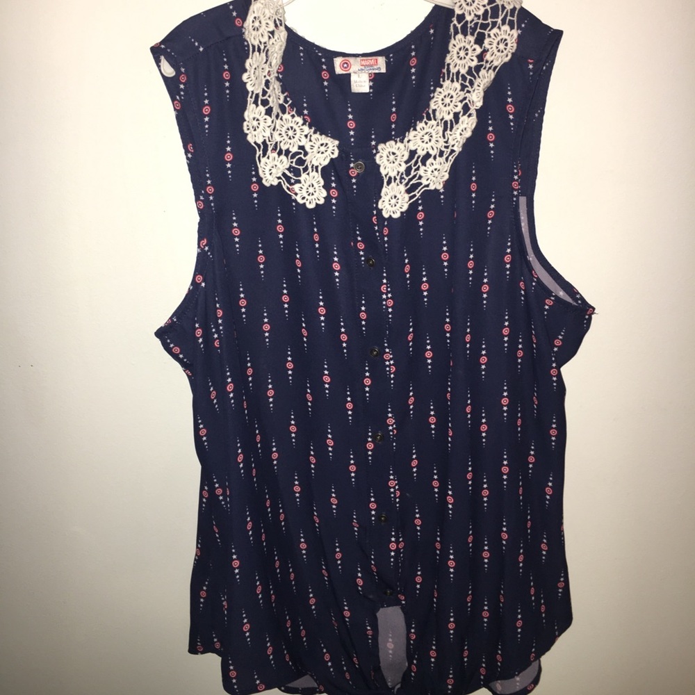 Captain America Blouse (NWOT)