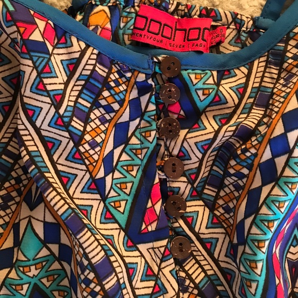 Boohoo Sienna Button Front Geometric Playsuit* - Picture 2 of 5