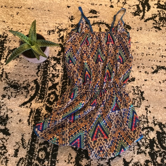 Boohoo Sienna Button Front Geometric Playsuit* - Picture 4 of 5