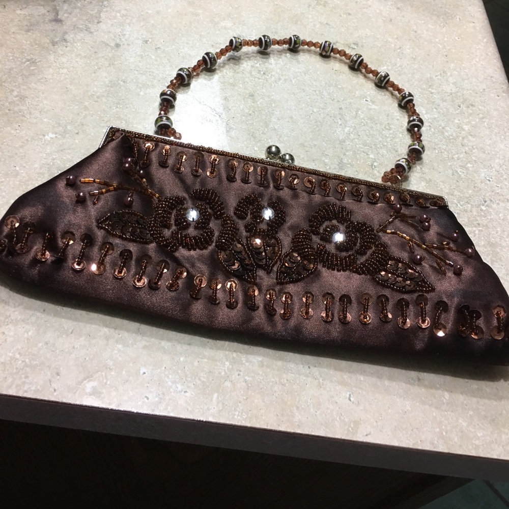 Brown Beaded Purse-Final Reduction