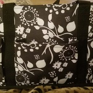 31 small black and white tote