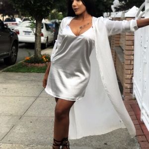 Slip in dress (metallic silver)