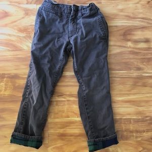 Gap boys 6 slim gray flannel lined chinos