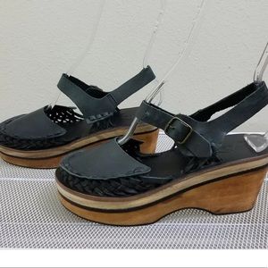 Free People Magnolia Black Leather Clogs