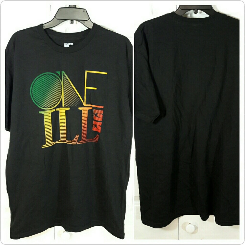 O'NEILL(BNWOT)Mens Black Rasta Colors Logo