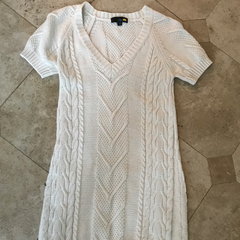 C&C cream sweater dress SZ S