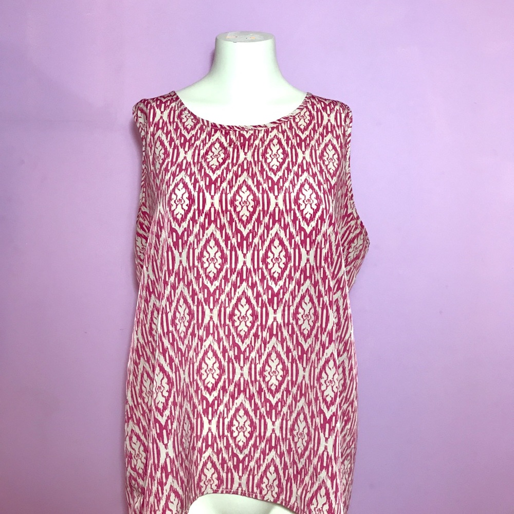 PAPERKITE pink and cream geopattern top