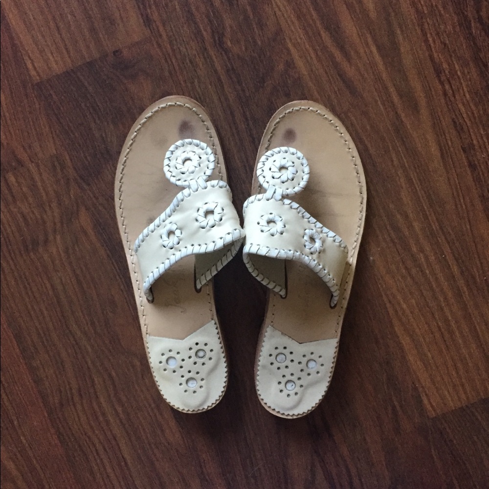 Very gently used Jack Rogers Sz 6 White and Sand