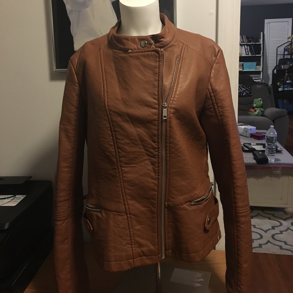 Brown leather jacket