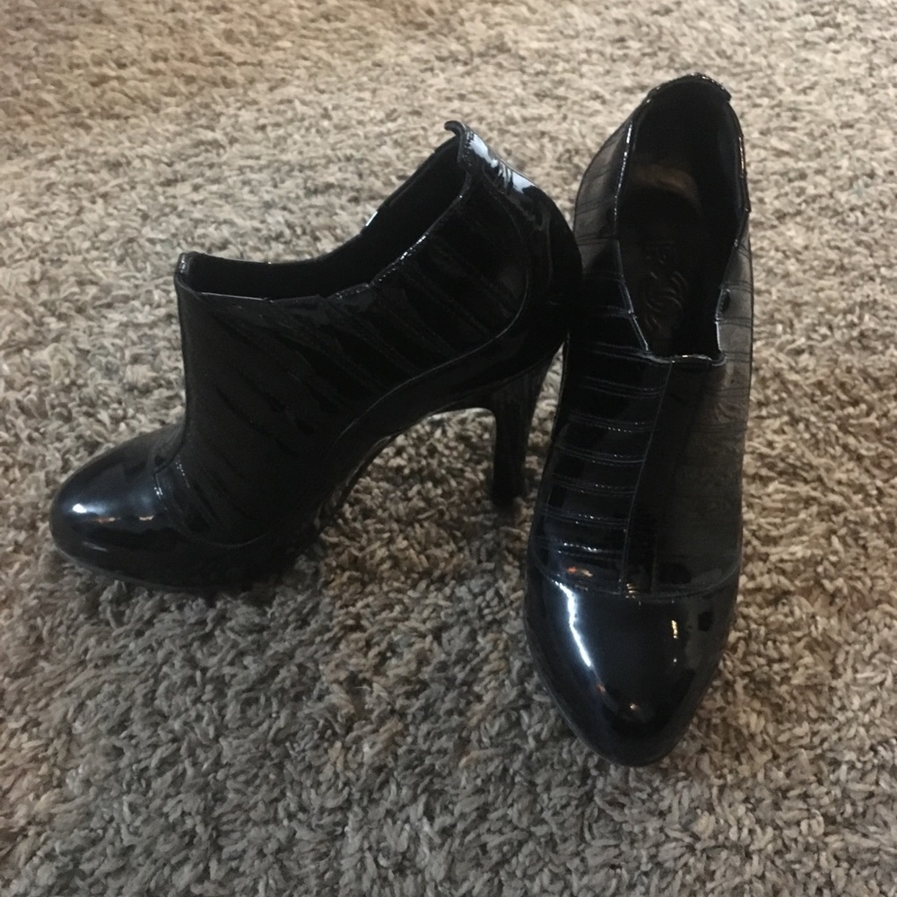 Chanel patent leather booties