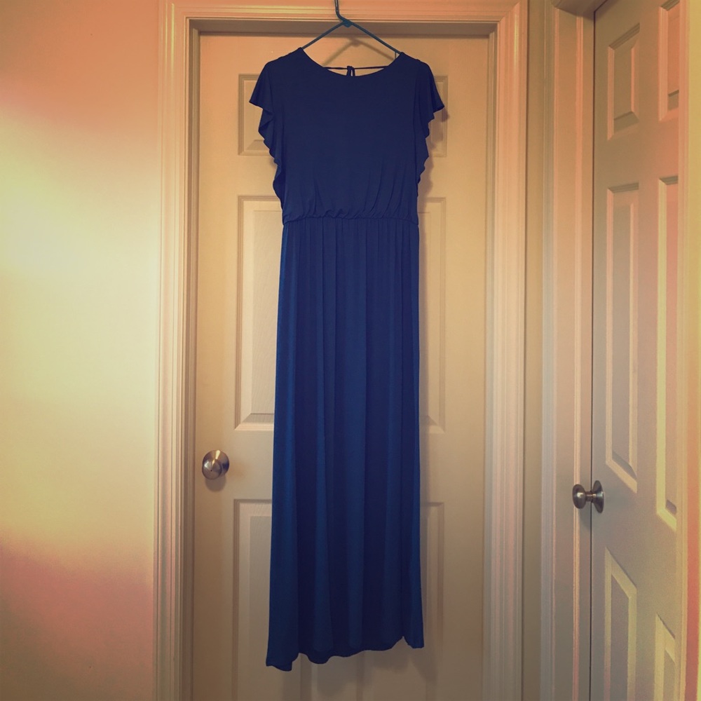 Loft Blue Maxi Dress, Size Large, NWT