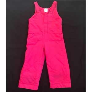 Pink snow bibs