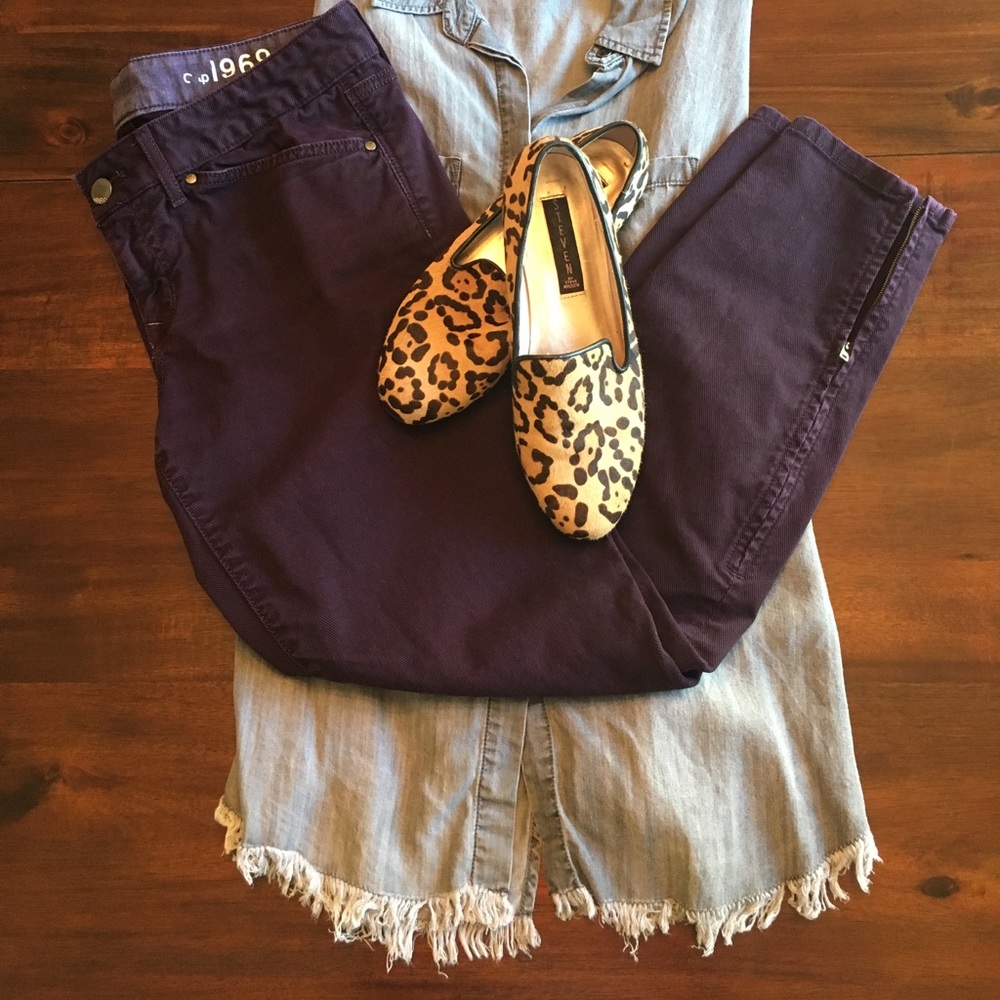 Deep Purple Corduroy Gap Jeans w/ankle zipper 29/8 - Picture 2 of 8