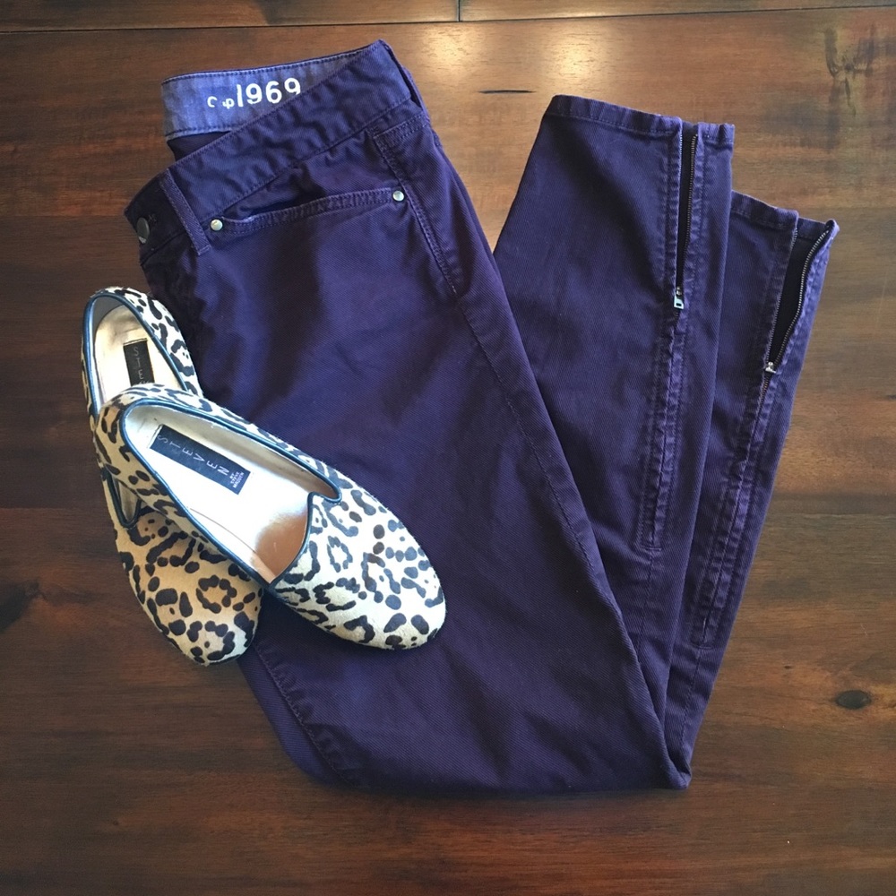 Deep Purple Corduroy Gap Jeans w/ankle zipper 29/8 - Picture 4 of 8