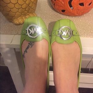 Lime green Michael Kors Fulton flats !