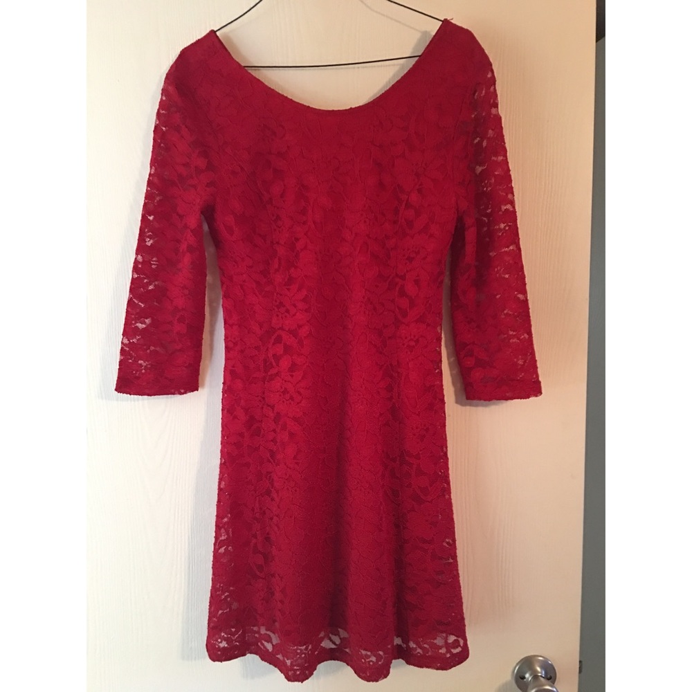 Nordstrom brand Lush Red Lace Dress