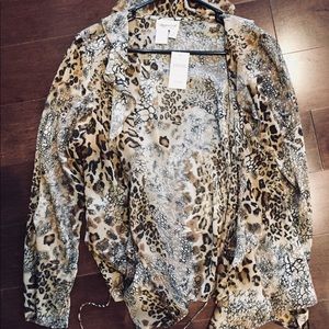 Coldwater Creek Long Sleeve Animal Print Top