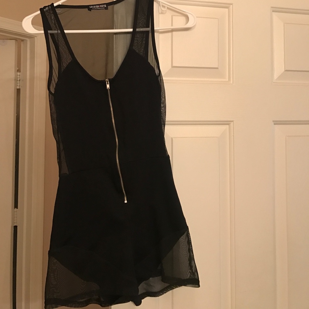 Sheer black romper