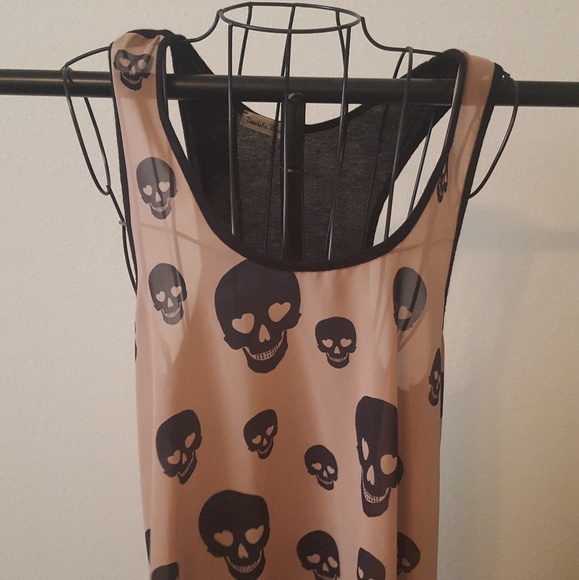 Brown & Black Skull Tank - Picture 1 of 1