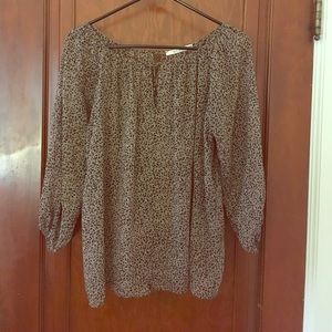 Sheer animal print blouse