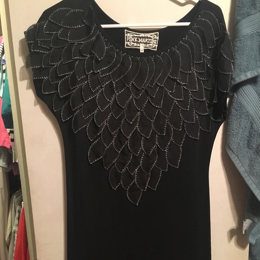 Black dress with silver detail. LBD.