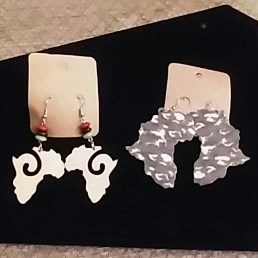 Africa Map earring set