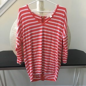 Michael Kors striped tunic top with neck zipper Michael Kors striped tunic top with neck zipper