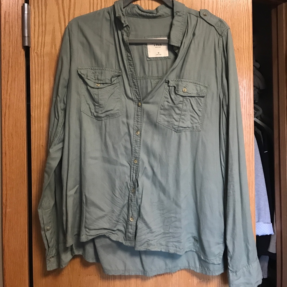 Hunter green denim shirt