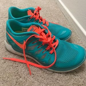 Nike Free 5.0 Blue and Orange Women's