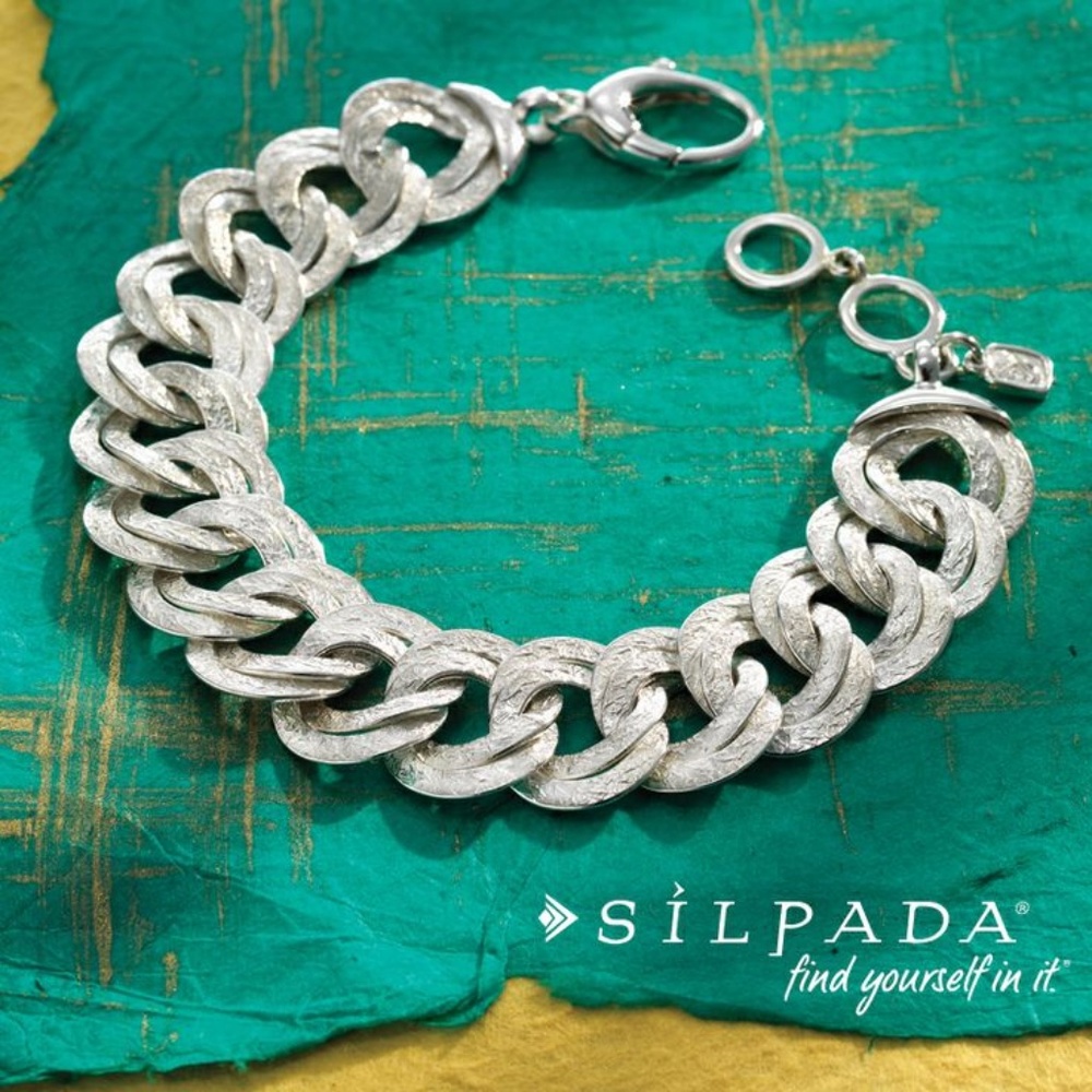 Chicest link two sided Sterling Bracelet B2906