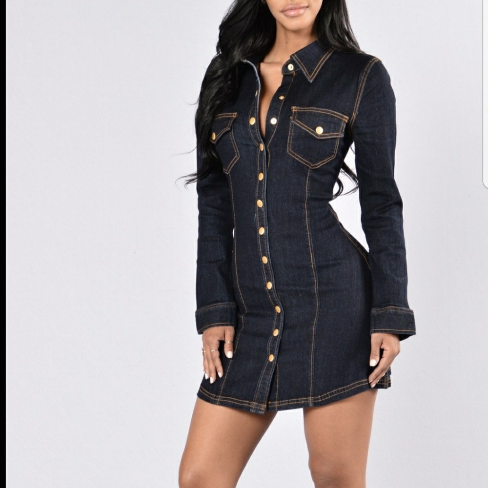 Dark wash denim dress!!