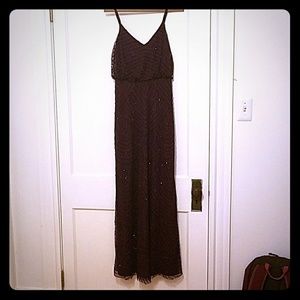 Adrianna Papella Cassis Size 2 Art Dec Beaded Gown