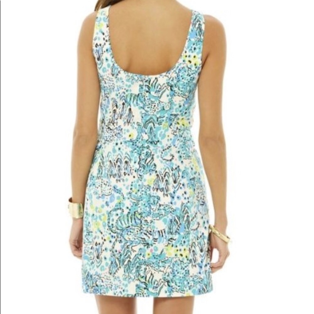 Lilly Pulitzer Printed Shift Dress w/gold lace