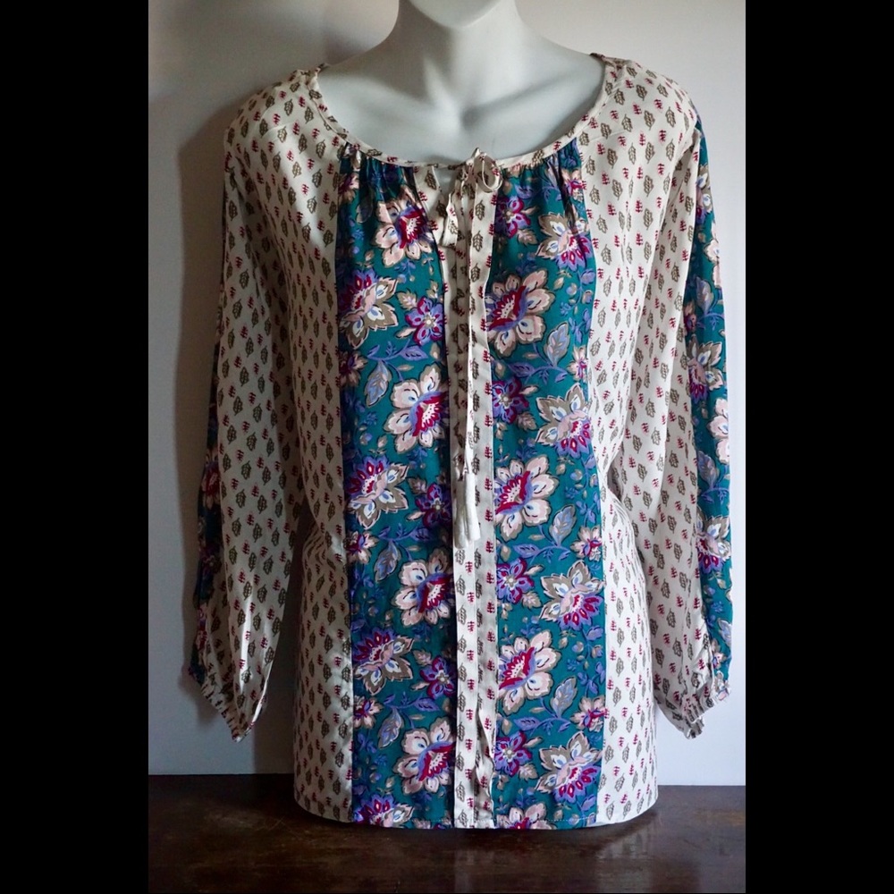 Kori America boho mixed print top!