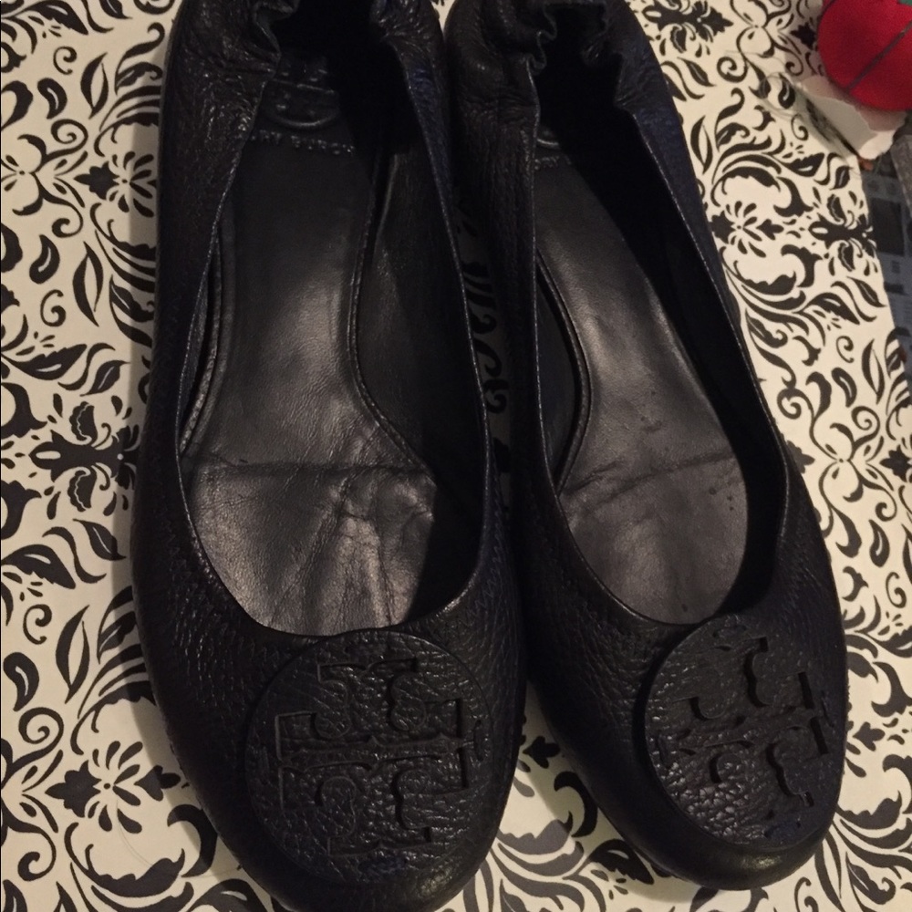 Tory Burch reva ballet flats navy leather