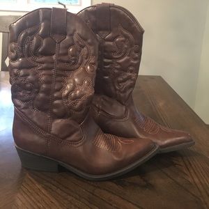 Pleather Cowboy Boots