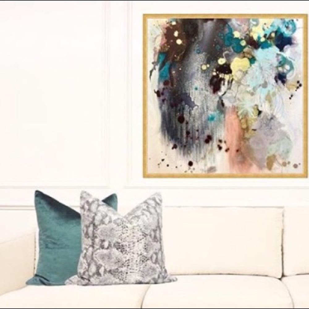 Brand New Set Zebra & Silky Sued Teal Pillow