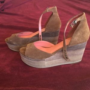 Brown Suede Fergie Platforms